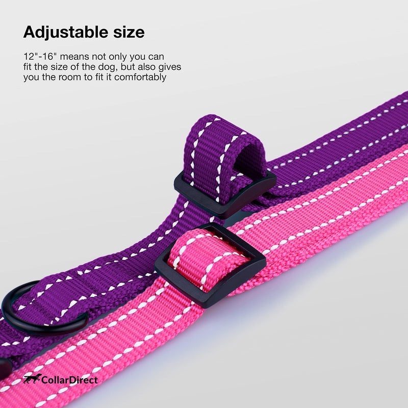 CollarDirect Reflective Dog Collar for a Small, Medium, Large Dog or Puppy with a Quick Release Buckle - Boy and Girl - Nylon Suitable for Swimming (12-16 Inch, Purple) - Image 5
